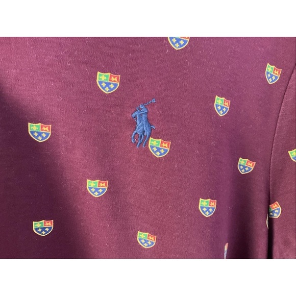 Polo Ralph Lauren Polo Men’s Large Short Sleeve Red All Over Crest Logo Pony - Picture 3 of 8
